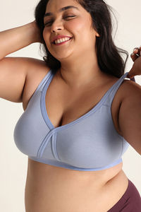Zivame True Curv Double Layered Non Wired Full Coverage Super Support Bra - Blue Blizzard — thumbnail 5